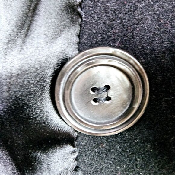 Kristen Blake Wool Cashmere Large Button Black Big Pocket Coat, Sz L - Picture 6 of 13